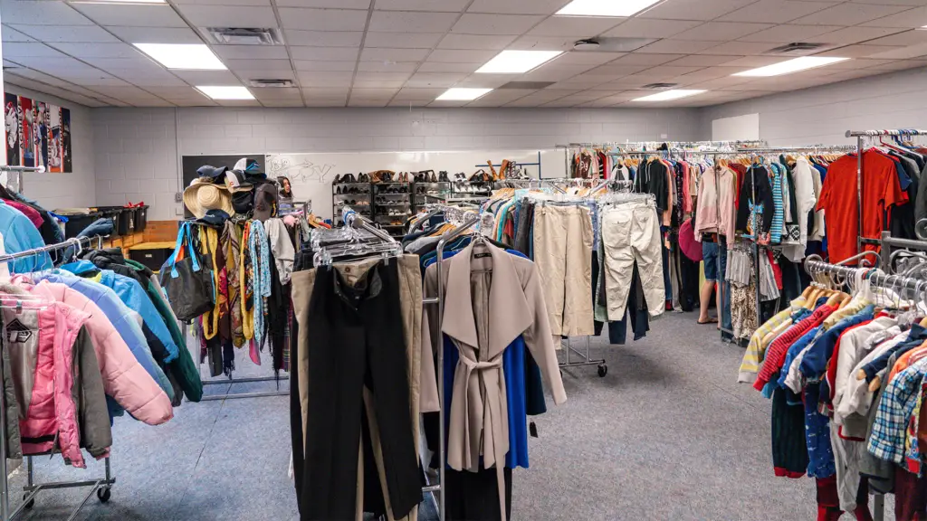 Clothing racks in a satellite resource center located in an Agency Partner's location